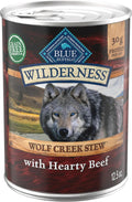Blue Buffalo Wilderness Wolf Creek Stew Wet Dog Food, High-Protein & Grain-Free, Made with Natural Ingredients, Hearty Beef in Gravy, 12.5-oz. Cans (12 Count)