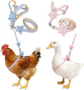 2Pcs Adjustable Chicken Harness and Leash Set, Duck Harness, Blue, Pink