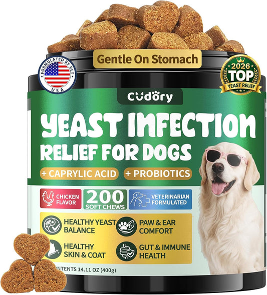 Yeast Infection Treatment for Dogs, Paw Licking, Itchy Ears, 200 Soft Chews