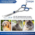 Doscpe Curved Dog Grooming Scissors 6.69 inches Round Tips Pet Grooming Shears for Dog Cat on Face Paw Hair Trimming Right Left Handed