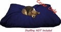 Dogbed4less 47X29X4 Inches Extra Large Blue Color Denim Cotton Jean Dog Pet Bed External Zipper Duvet Cover - Replacemen