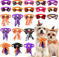 16Pcs Halloween Dog Bow Tie for Small Medium Dogs