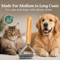 Freshly Bailey Dematting Comb for Cats and Dogs, Mat Remover and Deshedding Grooming Tool, Safe Detangler for Matted Fur, Double Sided Undercoat Rake