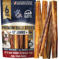 Devil Dog Pet Co - Jumbo Bully Sticks for Dogs 12 Inch 6 Pack - Extra Thick Low Odor Grass Fed Beef Pizzle Chews for Large Dogs and Aggressive Chewers, Digestible Rawhide Free Natural Treats