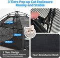 Catio Outdoor Cat Enclosure Pop up Cat Tower Tent(Square, L)