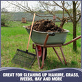 Lasnten Manure Fork Replacement Head, 18 Tines Pitchfork Head with Screws and Nuts, Horse Manure Rake for Picking up Gra