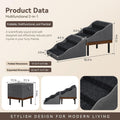 Dog Stairs for Dogs, 2-in-1 Wooden Foldable Ramp & Ottoman for Couch Bed