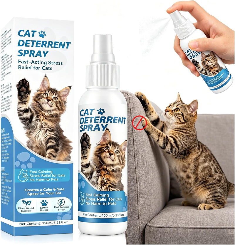 Cat Deterrent Spray, Cat Training Spray for Furniture, Indoor and Outdoor Scratch Urine Marking Deterrent, Helps Discour