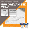 Metal Dog Crate & Kennel Replacement Tray/Pan, Galvanized, 41.0x27.4 in