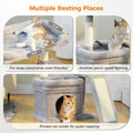 PEQULTI Small Cat Tree Tower for Large Adult Cats with Wide Top Perch, Private Cat Condo and Sisal Scratching Post&Pad for Indoor Cats, Gray