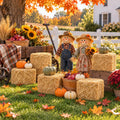 Hay Bales for Decoration, 7.9 x 7.9 x 7.5in, 1 LB Natural Wheat Straw