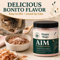 Happy Wags Aim for Cats, Daily Renal Wellness Powder with Amino Acids, Taurine and Bonito Flavor, Promote Metabolism, Su