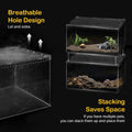 Reptile PC Tank,Escape Proof Magnetic Lid Tarantula Enclosure Large