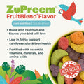 ZuPreem FruitBlend Bird Pellets, Daily Bird Food for Amazon, Cockatoo, Macaw, Core Nutrition for Large Birds, Made in USA, Pellets for Large Birds, Macaw Food (L, 3.5 lbs)