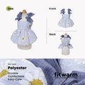 Fitwarm Daisy Dog Dress, Elegant Summer Clothes for Small Dogs Girl, Lightweight Pet Clothes, Blue, White, Large