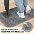 Absorbent Dog Door Mat for Muddy Paws, 72" x 24" Chenille Indoor Mats for Entryway, Trap Dirt Front Door Mat Indoor Entr