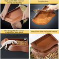 3PCS Tortoise Water Bowl with Ramp Leaf Tortoise Food Water Pool Reptile Bathing Turtle Soaking Dish Aquarium Habitat Ac
