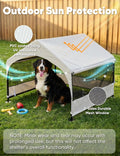 Suddus Dog House Outdoor, Extra Large Dog Tent Outside, Dog Shade Shelter with Three-Sided Breathable Mesh Windows, Sun Rain Cover for Pet, Dogs 48" D x 48" W x 39" H