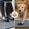 EHEYCIGA Super Absorbent Dog Door Mat for Muddy Paws 30x20 Inch Indoor, Front Doormat Outside Entrance, Quick Dry Chenille Washable Dog Crate Bed, Non-Slip Pet Rug Mud Mat Outdoor Entryway, Grey