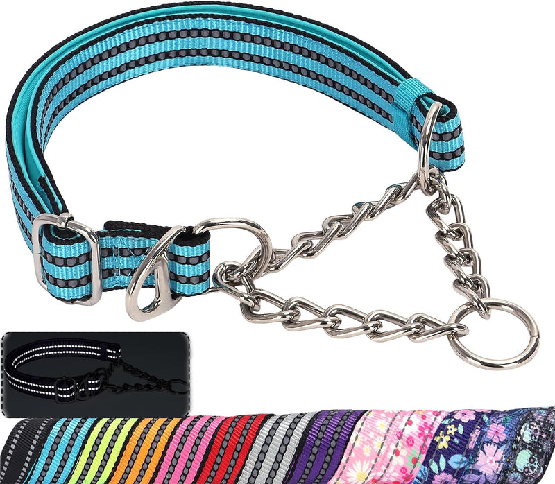 Chain Martingale Collar for Dogs, Dog Training Choker Collar-Bule L