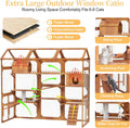 Large Outdoor Cat Enclosure Wooden Catio, Multi-Level Cat Playpen