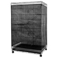Aynaxcol Adjustable Birdcage Seed Feather Catcher Bird Cage Net Cover Soft Skirt Guard Birdcage Nylon Mesh Netting for Parrot (118 x 39.4 Inch) (Black)