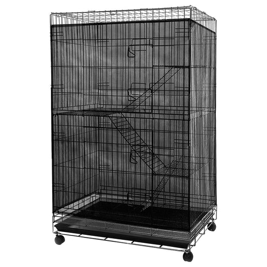 Aynaxcol Adjustable Birdcage Seed Feather Catcher Bird Cage Net Cover Soft Skirt Guard Birdcage Nylon Mesh Netting for Parrot (118 x 39.4 Inch) (Black)