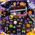 SUMMORO 68Pcs/34Pairs Halloween Dog Hair Bows with Rubber Bands, Spooky
