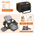 Pet Carrier, Large Soft Sided Expandable Travel Carrier with Steel Frame, Anti-Scratch Mesh, Removable Fleece Pad and Po