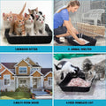 50 Pieces Disposable Litter Boxes for Cats Small Kitty Litter Box Litter Tray for Pets Plastic Litter Boxes for Indoor Cats Kitten Hamster Rabbit Guinea Pig Travel, 15.7 x 11.8 x 3 Inches, Black