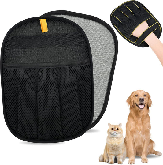 Pet Hair Removal Glove for Cats & Dogs, Upgrade 5-Finger Magic Brush Pet Hair Remover Tool, Electrostatic Reusable Groom