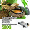 REPTI ZOO Magnetic Reptile Feeding Ledge, Gecko Feeder Ledge with 4PCS Cups, Hollow Vine Food Dish, Reptile Water Bowl f