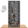 Morikey Cat Screen Door, Fits Door Size 30" x 80", Cat Proof Screen Door Mesh with Bilateral Zipper, Pet Screen Door for Living Room, Kitchen, Bedroom, Black