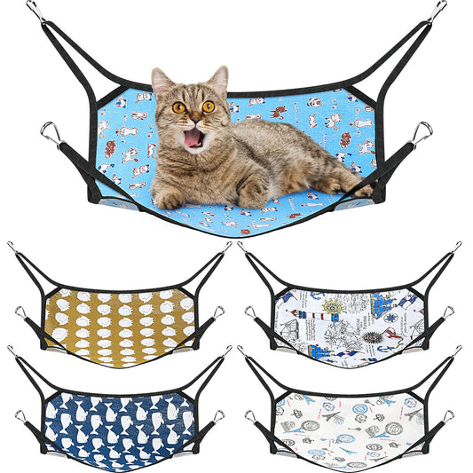 Shappy 5 Pcs Pet Hammock for Cage Hanging Pet Hammock Bed with Metal Hooks Cats Ferret Soft Bed Suitable for Guinea Pig Hamster Gerbil Kittens Cats Cage(Classical)