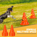 Dog Agility Hurdle Cone Set Dog Agility Course Backyard Set with Height Adjustable Include 12 Cones 6 Rods Training Equi