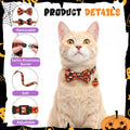 2 Pack Halloween Cat Harness and Leash Breakaway Cat Collars with Bow tie