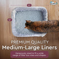 Alfapet Cat Litter Box Liners Large 12 Count - Tear-Resistant Cat Litter Bags - Waterproof Kitty Litter Liners - Fits Litterbox Pan Sizes Medium and Large, 31" x 17", 20 lb Capacity