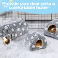 MABOZOO 3 Pack Guinea Pig House Accessories, Washable 2 Guinea Pig House and Hideout Tunnel with Curtains, Chinchilla Hi