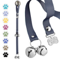 PoochieBells Dog Door Bells for Potty Training, Quick & Easy Puppy Potty Training Method Included, Handcrafted in USA with Loud, Paw-Safe Bells, Pewter Gray