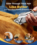 oneisall Dog Grooming Kit for Heavy Thick Hair&Coats/Low Noise Rechargeable Cordless Waterproof Dog Clippers for Grooming Animals&Pets/Pet Shaver with Stainless Steel Blade and Paw Trimmer