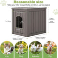 Outdoor Cat House Weatherproof, Resin Cat Houses for Outdoor Indoor Cats, Cat Box Enclosure, Cat Bed Easy to Assemble & 