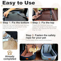 Dog Car Seat for Small Dogs,Pet Safety Travel Bed with 3Seatbelt-Black/Grey