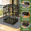 Silicone Bird Cage Mat 57" x 40" Under Crate Floor Protector, Dark Grey