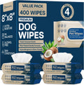 REFRESHIFY Dog Wipes for Paws and Butt - Coconut Scented (Pack of 400) - Pet Wipes for Dogs and Cats - Deodorizing Non T