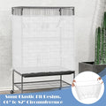 Trinkrittey Large Bird Cage Seed Catcher, 31 x 118 inches Adjustable Large Bird Cage Cover Elastic Band Mesh Cages Cover Skirt Nylon Mesh for Parakeet Parrot Cages