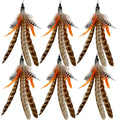 TIENAILING Cat Feather Toys Refills, 6 Pieces Handmade Da Bird Feathers Refill, Cat Wand Replacement Feather for Indoor Cats (B)