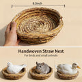 Orgrimmar 2PCS Handmade Woven Flat Base Straw Bird Nest Hatch House Nest