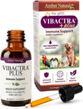 Amber NaturalZ Vibactra Plus Herbal Supplement for Dogs, Cats, Birds, Guinea Pigs, and Rabbits | Herbs for Immune Health and Yeast Balance | 1 Fluid Ounce Glass Bottle