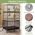 Bird Cage Cover,Bird Cage Seed Catcher,Durable Airy Nylon Mesh Net, Adjustable Birdcage Cover Skirt Seed Guard for Parro