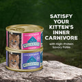 Blue Buffalo Wilderness Kitten Food, High-Protein & Grain-Free Wet Cat Food Paté Variety Pack, Chicken & Salmon Recipes, 3-oz Cans (6 Count, 3 of Each)